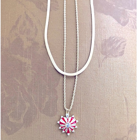 Red Heart Rhinestone 18K Gold Plated Stainless Steel Chains- New! - Picture 3 of 8